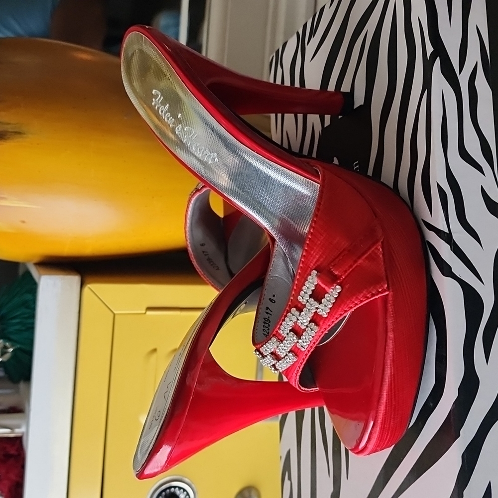 Helens Heart Red Slide in Heels